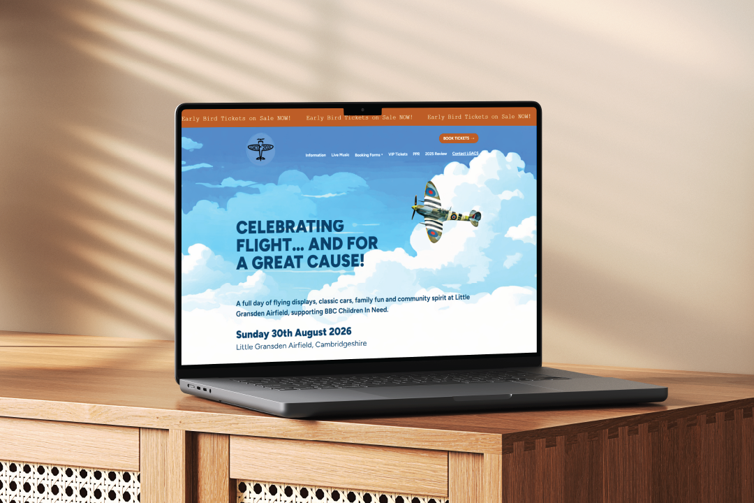 Little Gransden Air Show website designed by Elendil Studio